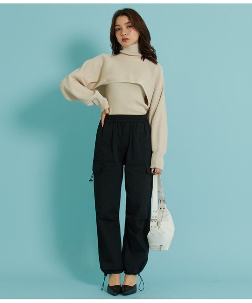 ANAP(アナップ)の「スクエアカットミュール(パンプス・レディース・ホワイト/ブラック/イエロー×グリーン・LL/L/S/M)」の5枚目の写真