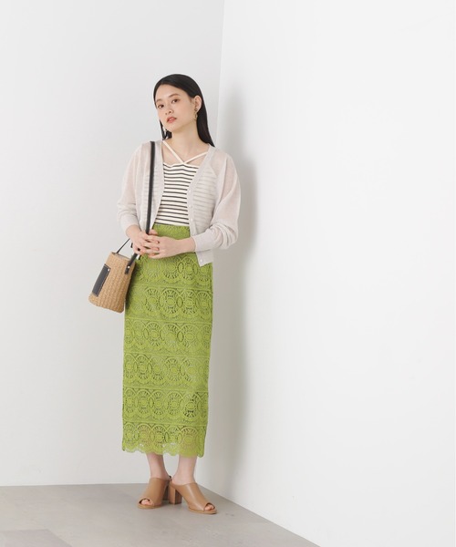 N.(N. Natural Beauty Basic)(エヌエヌナチュラルビューティーベーシック)の「◆レヴィータVカーディガン(カーディガン/ボレロ・レディース・オフホワイト/ブラック/モカ/ミント/ブラック系その他・MEDIUM)」の8枚目の写真