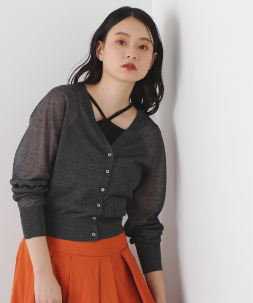 N.(N. Natural Beauty Basic)(エヌエヌナチュラルビューティーベーシック)の「◆レヴィータVカーディガン(カーディガン/ボレロ・レディース・オフホワイト/ブラック/モカ/ミント/ブラック系その他・MEDIUM)」の13枚目の写真