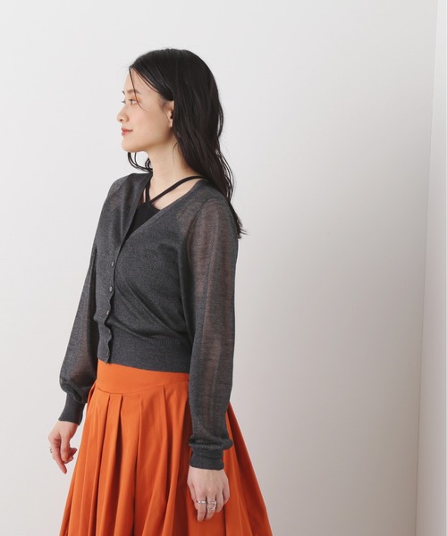 N.(N. Natural Beauty Basic)(エヌエヌナチュラルビューティーベーシック)の「◆レヴィータVカーディガン(カーディガン/ボレロ・レディース・オフホワイト/ブラック/モカ/ミント/ブラック系その他・MEDIUM)」の22枚目の写真