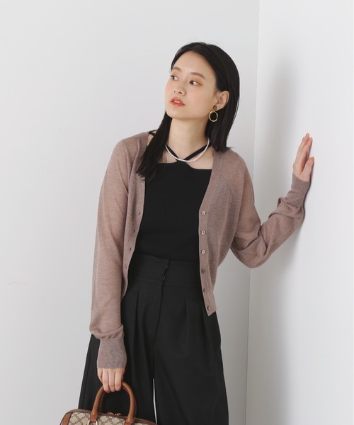 N.(N. Natural Beauty Basic)(エヌエヌナチュラルビューティーベーシック)の「◆レヴィータVカーディガン(カーディガン/ボレロ・レディース・オフホワイト/ブラック/モカ/ミント/ブラック系その他・MEDIUM)」の14枚目の写真