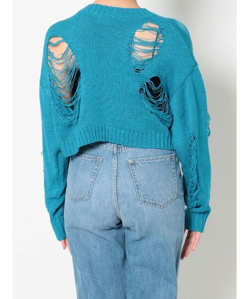 EVRIS（エヴリス）の「ダメージデザインニットトップス（ニット/セーター・レディース・ブルー/イエロー/ブラック・FREE）」の20枚目の写真