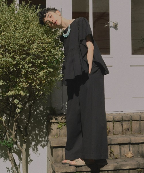 manana suerte（マニャーナスエルテ）の「新カラー登場　コットンリネンフリルプルオーバー（Tシャツ/カットソー・レディース・ボルドー/ブラック/イエロー・FREE）」の15枚目の写真