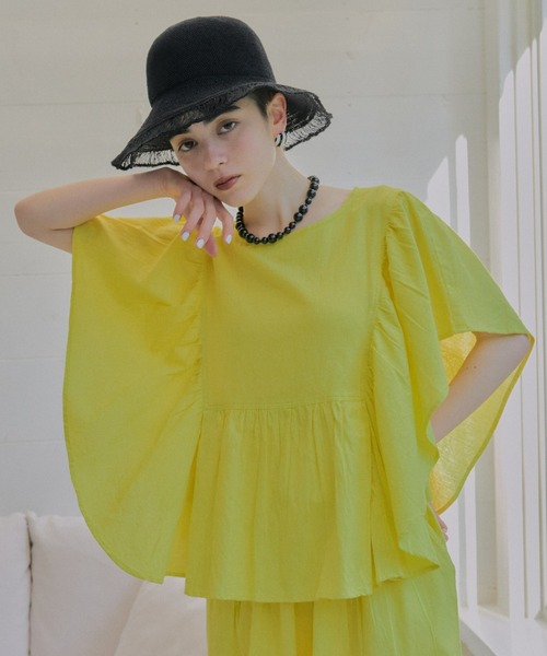 manana suerte（マニャーナスエルテ）の「新カラー登場　コットンリネンフリルプルオーバー（Tシャツ/カットソー・レディース・ボルドー/ブラック/イエロー・FREE）」の19枚目の写真