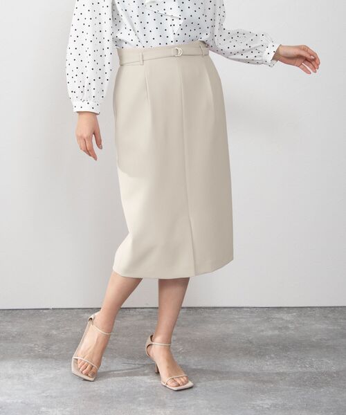 NOLLEY’S Sophi（ノーリーズソフィ）の「ライトダブルクロスベルト付タイトスカート（スカート・レディース・ホワイト/ベビーピンク/グレイッシュベージュ/ブラック・34/38/36）」の4枚目の写真