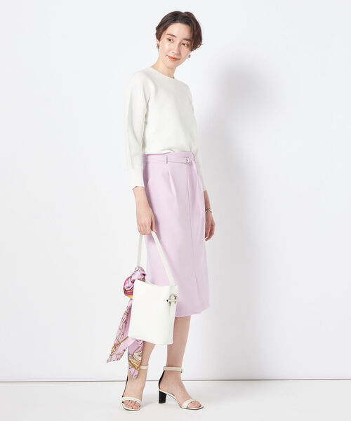 NOLLEY’S Sophi（ノーリーズソフィ）の「ライトダブルクロスベルト付タイトスカート（スカート・レディース・ホワイト/ベビーピンク/グレイッシュベージュ/ブラック・34/38/36）」の6枚目の写真