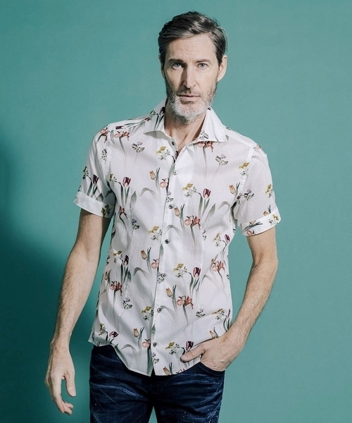 MICHEL KLEIN HOMME (ミッシェルクランオム)の「《日本製》リバティ半袖シャツ(シャツ/ブラウス・メンズ・ホワイト/ライトブルー/ブルー・X-LARGE/MEDIUM/LARGE)」の2枚目の写真