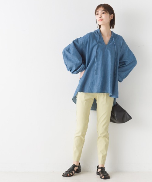 OMNES(オムネス)の「シャンブレー袖ボリュームスキッパー長袖シャツ(シャツ/ブラウス・レディース・ブルー系その他/インディゴブルー・FREE)」の12枚目の写真