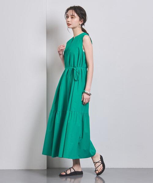 UNITED ARROWS（ユナイテッドアローズ）の「キーネック マキシワンピース（ワンピース・レディース・ブラック/ライトグレー/ケリー・36/38）」の17枚目の写真
