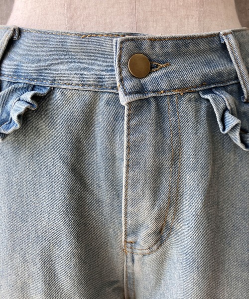 meJane（ミージェーン）の「フリルデザインデニムパンツ（デニムパンツ・レディース・ブルー・S/M/L）」の13枚目の写真