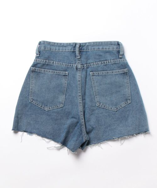 【MAJE】デニムショートパンツ セール】カットオフダメージ加工デニムショートパンツ（デニム