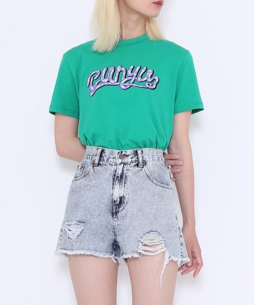 PUNYUS（プニュズ）の「ダメージデニムショートパンツ（デニムパンツ・レディース・ブラック/ライトブルー/スカイブルー・1/2/4/3）」の22枚目の写真