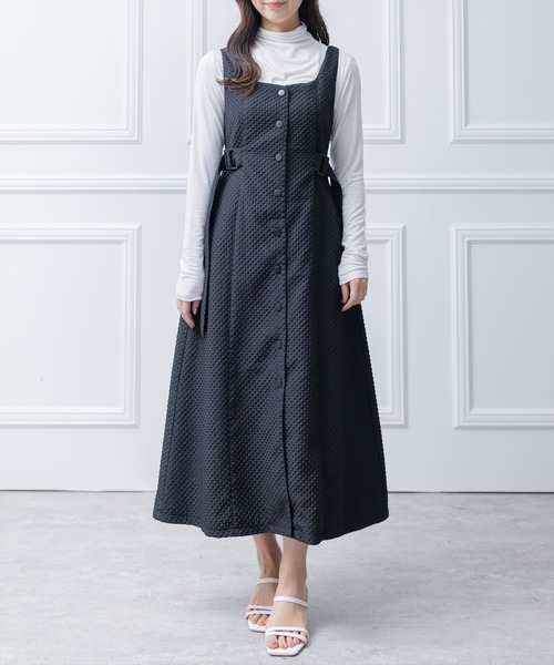 clear（クリア）の「ベルト付ブークレジャンスカ/ジャンパースカート