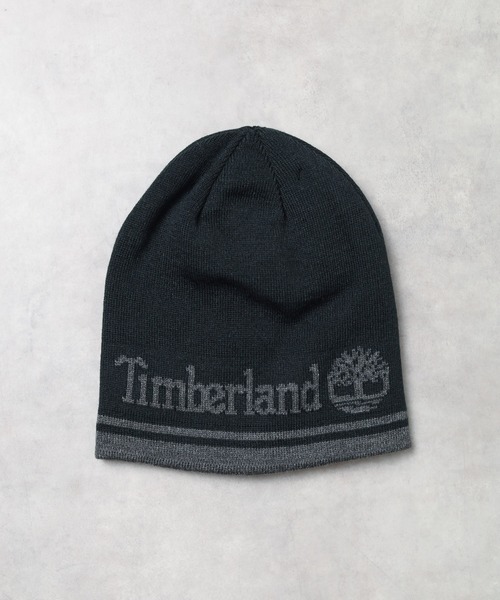 Timberland(ティンバーランド)の「『Timberland』STRIPE LOGO JACQUARD SCARF リバーシブル ニット帽&マフラー セット(ニットキャップ/ビーニー・レディース・ブラック/グレー/キャメル・FREE)」の4枚目の写真
