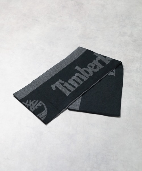Timberland(ティンバーランド)の「『Timberland』STRIPE LOGO JACQUARD SCARF リバーシブル ニット帽&マフラー セット(ニットキャップ/ビーニー・レディース・ブラック/グレー/キャメル・FREE)」の7枚目の写真