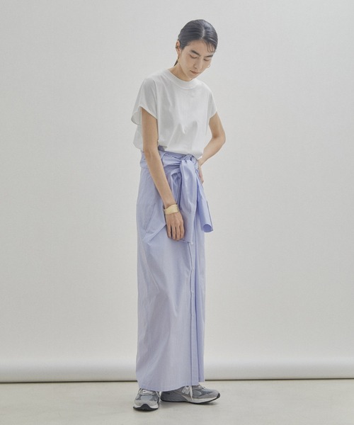 SALON adam et rope'（サロン アダム エ ロペ）の「【UVケア・接触冷感・洗濯耐久】PRIMA VEIL コットンドルマンTシャツ（Tシャツ/カットソー・レディース・カーキ/ホワイト/ブラック・FREE）」の5枚目の写真