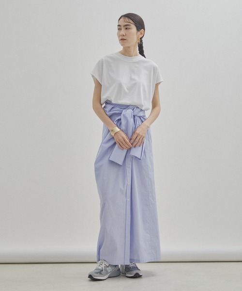 SALON adam et rope'（サロン アダム エ ロペ）の「【UVケア・接触冷感・洗濯耐久】PRIMA VEIL コットンドルマンTシャツ（Tシャツ/カットソー・レディース・カーキ/ホワイト/ブラック・FREE）」の10枚目の写真