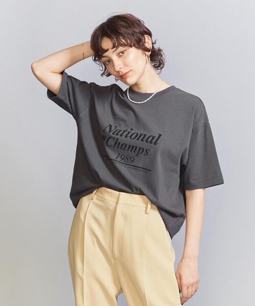 BEAUTY&YOUTH UNITED ARROWS(ビューティーアンドユースユナイテッドアローズ)の「コットン天竺 ロゴプリント Tシャツ(Tシャツ/カットソー・レディース・ナチュラル/ダークグレー・FREE)」の10枚目の写真