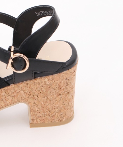 【新品·未使用】axes femme プリーツフリルサンダル　黒 Sサイズ axes femme サンダル プリーツフリルサンダル レディース
