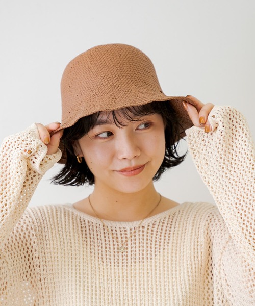 BENELLI（ベネリ）の「Benelli Montacone　ウオッシュドペーパーハット（ハット・レディース・ブラウン/ベージュ/ホワイト・FREE）」の3枚目の写真