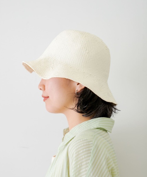 BENELLI（ベネリ）の「Benelli Montacone　ウオッシュドペーパーハット（ハット・レディース・ブラウン/ベージュ/ホワイト・FREE）」の4枚目の写真