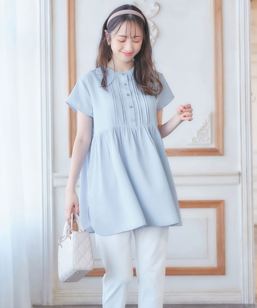 alotta（アロッタ）の「ピンタックデザインチュニック（シャツ