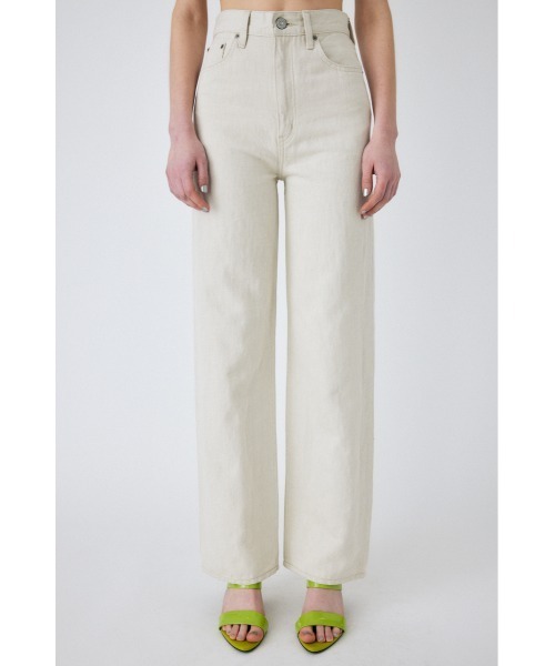 MOUSSY（マウジー）の「COTTON LINEN 90S STRAIGHT（デニムパンツ・レディース・ブルー/ワンウォッシュ/アイボリー・26inch/24inch/25inch/23inch）」の5枚目の写真