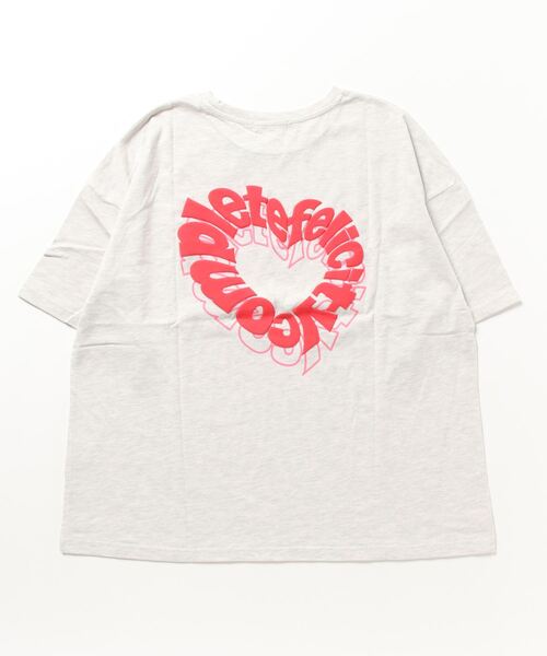 LYEON(リヨン)の「3Dハートロゴ発泡BIGTシャツ(Tシャツ/カットソー・レディース・ブラック/サックスブルー/グレー/ホワイト・FREE)」の2枚目の写真