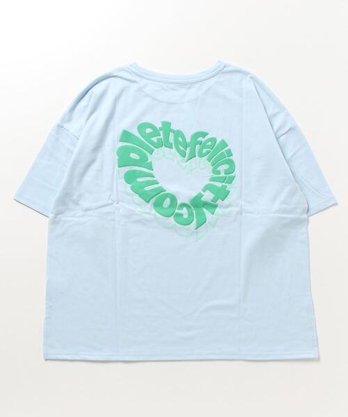 LYEON(リヨン)の「3Dハートロゴ発泡BIGTシャツ(Tシャツ/カットソー・レディース・ブラック/サックスブルー/グレー/ホワイト・FREE)」の4枚目の写真