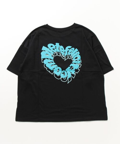 LYEON(リヨン)の「3Dハートロゴ発泡BIGTシャツ(Tシャツ/カットソー・レディース・ブラック/サックスブルー/グレー/ホワイト・FREE)」の3枚目の写真