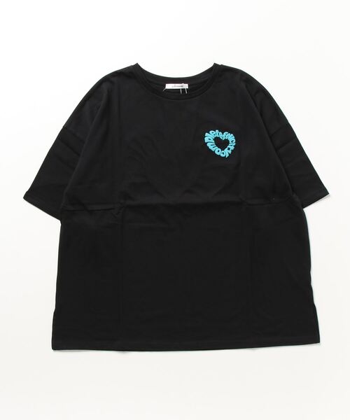 LYEON(リヨン)の「3Dハートロゴ発泡BIGTシャツ(Tシャツ/カットソー・レディース・ブラック/サックスブルー/グレー/ホワイト・FREE)」の5枚目の写真