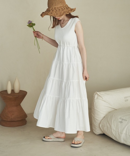 hinari(ヒナリ)の「サマーティアードワンピース(ワンピース・レディース・ブラック/ホワイト・FREE/SMALL)」の10枚目の写真