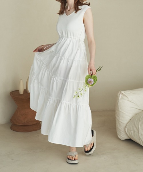 hinari(ヒナリ)の「サマーティアードワンピース(ワンピース・レディース・ブラック/ホワイト・FREE/SMALL)」の14枚目の写真