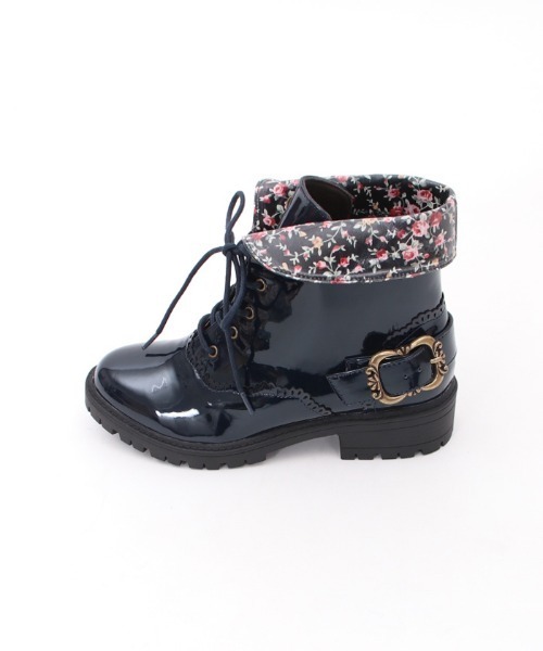 axes femme(アクシーズファム)の「レースアップレインブーツ(レインシューズ・レディース・ネイビー/ピンク・LARGE/MEDIUM)」の3枚目の写真
