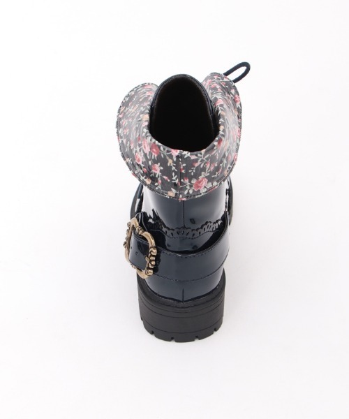 axes femme(アクシーズファム)の「レースアップレインブーツ(レインシューズ・レディース・ネイビー/ピンク・LARGE/MEDIUM)」の4枚目の写真