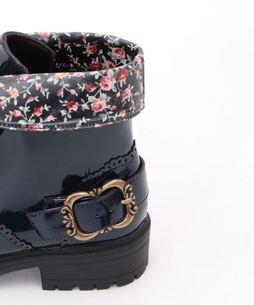 axes femme(アクシーズファム)の「レースアップレインブーツ(レインシューズ・レディース・ネイビー/ピンク・LARGE/MEDIUM)」の6枚目の写真
