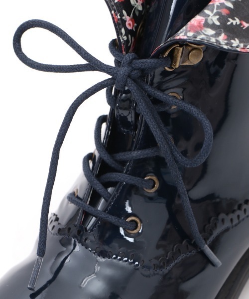 axes femme(アクシーズファム)の「レースアップレインブーツ(レインシューズ・レディース・ネイビー/ピンク・LARGE/MEDIUM)」の9枚目の写真