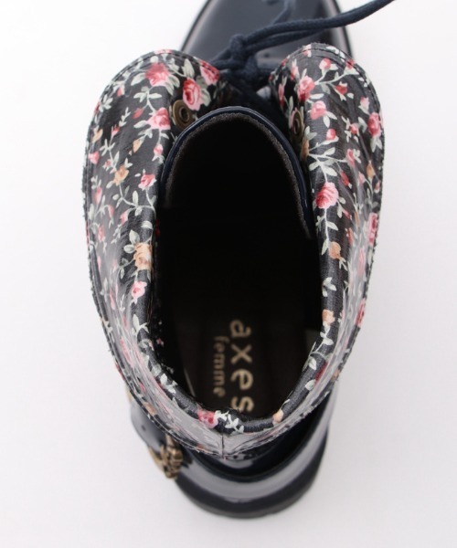 axes femme(アクシーズファム)の「レースアップレインブーツ(レインシューズ・レディース・ネイビー/ピンク・LARGE/MEDIUM)」の10枚目の写真