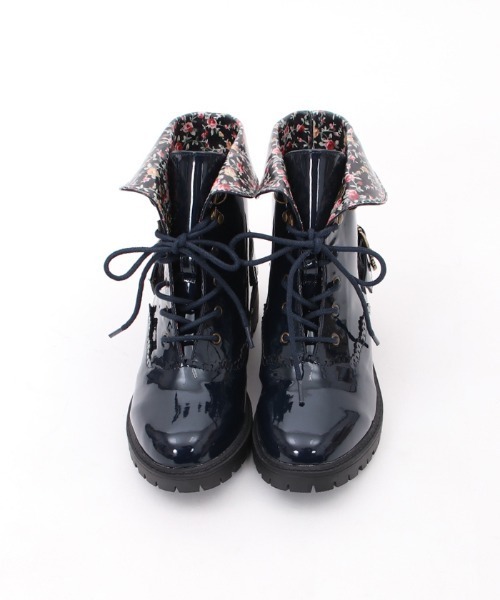 axes femme(アクシーズファム)の「レースアップレインブーツ(レインシューズ・レディース・ネイビー/ピンク・LARGE/MEDIUM)」の12枚目の写真