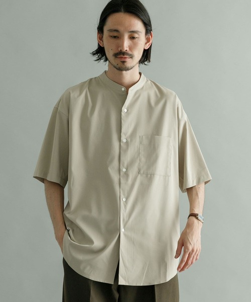 URBAN RESEARCH（アーバンリサーチ）の「『吸水速乾/接触冷感/UVカット』DryCoolバンドオーバーショートスリーブシャツ（シャツ/ブラウス・メンズ・グレー系その他/ブラック/ベージュ・LARGE/MEDIUM）」の3枚目の写真