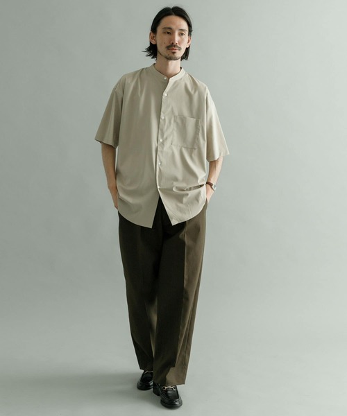 URBAN RESEARCH（アーバンリサーチ）の「『吸水速乾/接触冷感/UVカット』DryCoolバンドオーバーショートスリーブシャツ（シャツ/ブラウス・メンズ・グレー系その他/ブラック/ベージュ・LARGE/MEDIUM）」の20枚目の写真