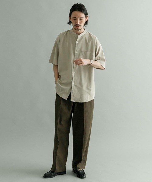 URBAN RESEARCH（アーバンリサーチ）の「『吸水速乾/接触冷感/UVカット』DryCoolバンドオーバーショートスリーブシャツ（シャツ/ブラウス・メンズ・グレー系その他/ブラック/ベージュ・LARGE/MEDIUM）」の10枚目の写真
