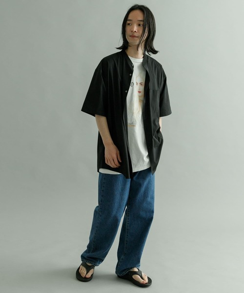 URBAN RESEARCH（アーバンリサーチ）の「『吸水速乾/接触冷感/UVカット』DryCoolバンドオーバーショートスリーブシャツ（シャツ/ブラウス・メンズ・グレー系その他/ブラック/ベージュ・LARGE/MEDIUM）」の18枚目の写真