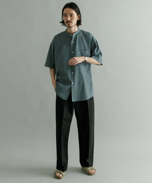 URBAN RESEARCH（アーバンリサーチ）の「『吸水速乾/接触冷感/UVカット』DryCoolバンドオーバーショートスリーブシャツ（シャツ/ブラウス・メンズ・グレー系その他/ブラック/ベージュ・LARGE/MEDIUM）」の6枚目の写真
