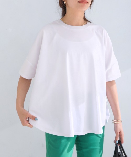 Bou Jeloud(ブージュルード)の「ドライコットンバックロゴTシャツ(Tシャツ/カットソー・レディース・イエロー/グレイッシュベージュ/ホワイト/ブラック・FREE)」の1枚目の写真