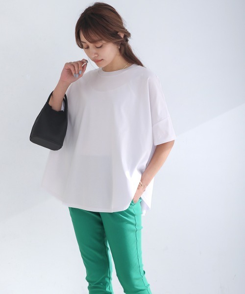Bou Jeloud(ブージュルード)の「ドライコットンバックロゴTシャツ(Tシャツ/カットソー・レディース・イエロー/グレイッシュベージュ/ホワイト/ブラック・FREE)」の5枚目の写真