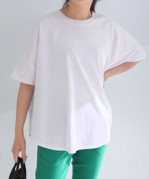 Bou Jeloud(ブージュルード)の「ドライコットンバックロゴTシャツ(Tシャツ/カットソー・レディース・イエロー/グレイッシュベージュ/ホワイト/ブラック・FREE)」の7枚目の写真