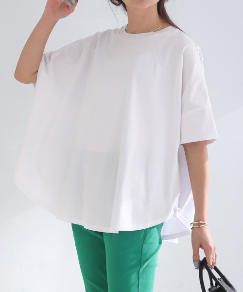 Bou Jeloud(ブージュルード)の「ドライコットンバックロゴTシャツ(Tシャツ/カットソー・レディース・イエロー/グレイッシュベージュ/ホワイト/ブラック・FREE)」の13枚目の写真