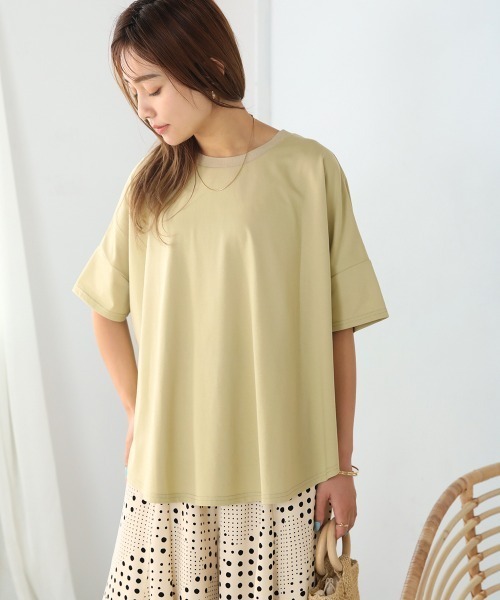 Bou Jeloud(ブージュルード)の「ドライコットンバックロゴTシャツ(Tシャツ/カットソー・レディース・イエロー/グレイッシュベージュ/ホワイト/ブラック・FREE)」の14枚目の写真