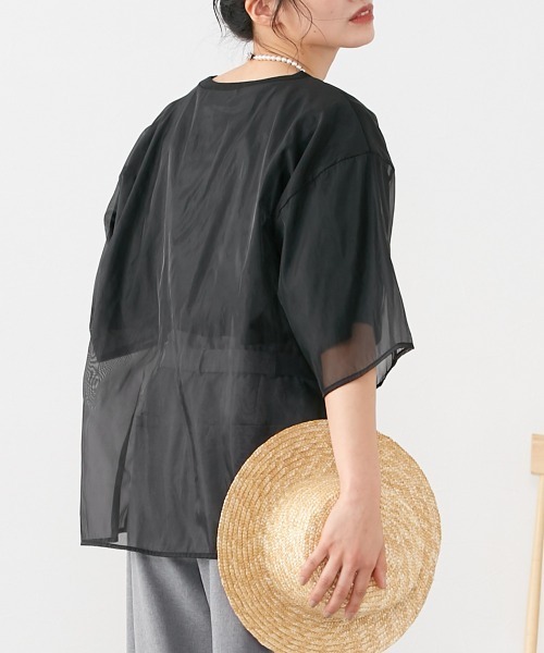 Le temps riche（ルタンリッシュ）の「オーガンジーレイヤードＴシャツ ＜Le temps riche＞（Tシャツ/カットソー・レディース・ブラック/グリーン/ホワイト・M）」の3枚目の写真